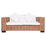 Set di Divani con Cuscini 2 pz in Rattan Naturale
