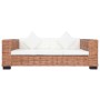 Set di Divani con Cuscini 2 pz in Rattan Naturale