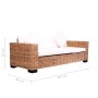Set di Divani con Cuscini 2 pz in Rattan Naturale