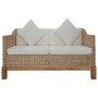 Set di Divani 3 pz con Cuscini in Rattan Naturale