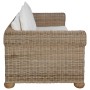 Set di Divani 2 pz con Cuscini in Rattan Naturale