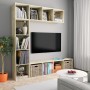 Set Mobili Libreria/Porta TV 3 pz Rovere Sonoma 180x30x180 cm