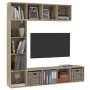 Set Mobili Libreria/Porta TV 3 pz Rovere Sonoma 180x30x180 cm