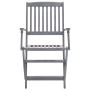 Set da Pranzo per Giardino 5 pz Legno Massello di Acacia Grigio