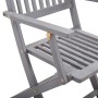 Set da Pranzo per Giardino 5 pz Legno Massello di Acacia Grigio