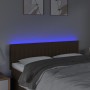 Testiera a LED Marrone Scuro 144x5x78/88 cm in Tessuto