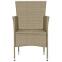 Sedie da Pranzo per Giardino 2 pz in Polyrattan Beige