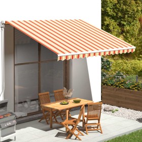 Tessuto di Ricambio per Tenda da Sole Giallo e Arancio 4x3,5 m