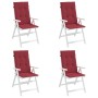 Cuscini per Sedie 4 pz Rosso Vino 120x50x3 cm in Tessuto