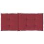 Cuscini per Sedie 4 pz Rosso Vino 120x50x3 cm in Tessuto