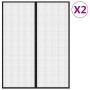 Tende Antimosche 2 pz per Porte con Magneti Nere 230x160 cm