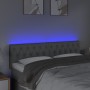 Testiera a LED Grigio Chiaro 160x7x78/88 cm in Tessuto