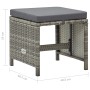 Sgabelli da Giardino 4 pz con Cuscini in Polyrattan Grigio