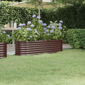 Letto Giardino Acciaio Verniciato a Polvere 152x40x36cm Marrone