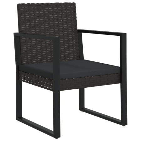 Set Divani da Giardino 4 pz con Cuscini Nero in Polyrattan