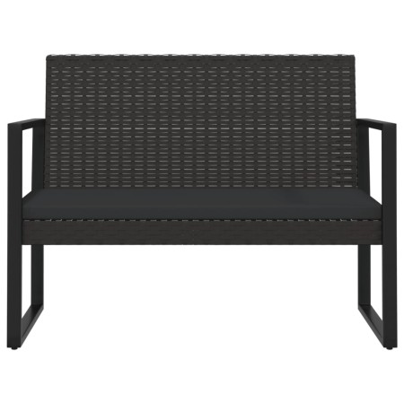 Set Divani da Giardino 4 pz con Cuscini Nero in Polyrattan