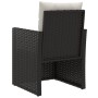 Set Divani da Esterno 3 pz con Cuscini in Polyrattan Nero