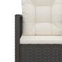 Set Divani da Esterno 3 pz con Cuscini in Polyrattan Nero