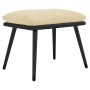 Poggiapiedi Crema 45x29,5x35 cm in Tessuto e Similpelle