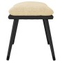 Poggiapiedi Crema 45x29,5x35 cm in Tessuto e Similpelle