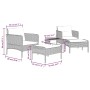 Set Divani da Giardino 5 pz con Cuscini in Polyrattan Grigio