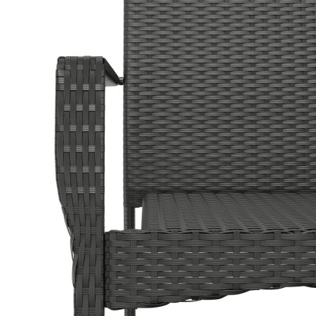 Sedie da Giardino con Cuscini 2 pz in Polyrattan Nere