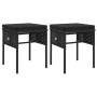 Set Mobili da Giardino 6 pz con Cuscini in Polyrattan Nero