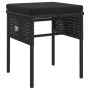 Set Mobili da Giardino 6 pz con Cuscini in Polyrattan Nero