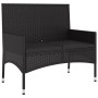 Set Mobili da Giardino 6 pz con Cuscini in Polyrattan Nero