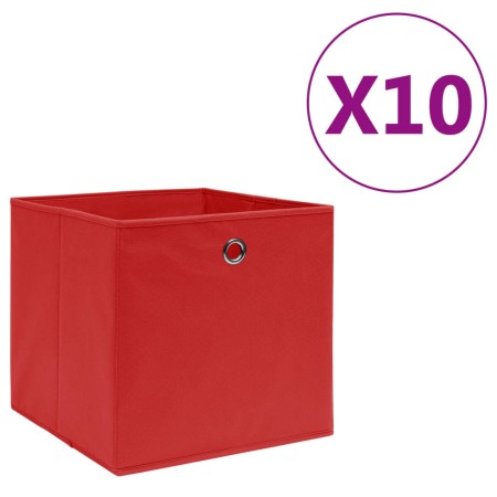 Contenitori 10 pz in Tessuto non Tessuto 28x28x28 cm Rosso