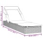 Lettino con Tetto Pieghevole Nero 213x63x97 cm Polyrattan