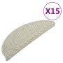 Tappeti Autoadesivi Scale Aspetto Sisal 15 pz 65x21x4 cm Grigi