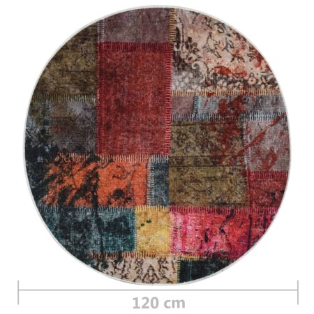 Tappeto Lavabile Patchwork φ120 cm Multicolore Antiscivolo