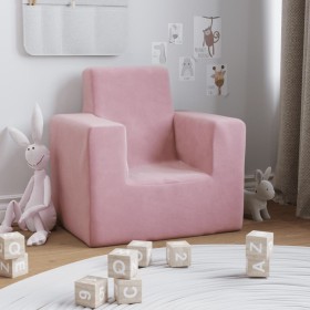 Divano per Bambini Rosa in Morbido Peluche