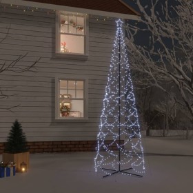 Albero di Natale a Cono Bianco Freddo 1400 LED 160x500 cm