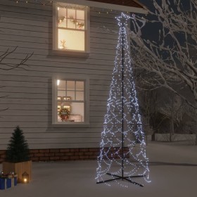 Albero di Natale a Cono Bianco Freddo 500 LED 100x300 cm