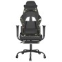 Sedia Gaming Massaggio Poggiapiedi Nero e Mimetico Similpelle