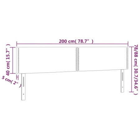 Testiere 2 pz Nere 100x5x78/88 cm in Similpelle