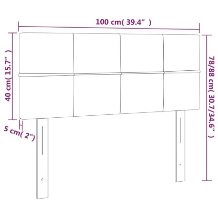 Testiera Grigio Chiaro 100x5x78/88 cm in Velluto