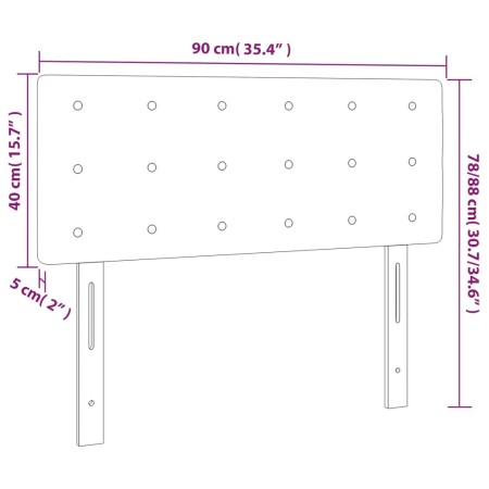 Testiera Rosa 90x5x78/88 cm in Tessuto