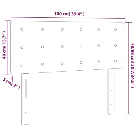 Testiera Cappuccino 100x5x78/88 cm in Similpelle