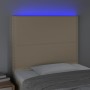 Testiera a LED Crema 100x5x118/128 cm in Tessuto