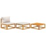 Set Mobili da Giardino 3pz con Cuscini Legno Massello di Acacia
