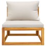 Set Mobili da Giardino 3pz con Cuscini Legno Massello di Acacia