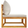 Set Mobili da Giardino 3pz con Cuscini Legno Massello di Acacia