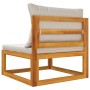 Set Mobili da Giardino 3pz con Cuscini Legno Massello di Acacia