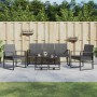 Set Pranzo da Giardino 5 pz con Cuscini PP Rattan Grigio Scuro