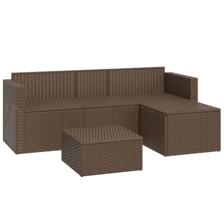 Set Mobili da Giardino Marrone in Polyrattan