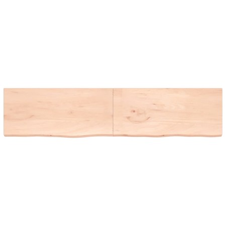 Ripiano a Parete 220x50x(2-4) cm Massello Rovere Non Trattato