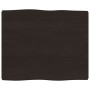 Piano Tavolo Marrone Scuro 60x50x(2-4)cm in Rovere Non Trattato